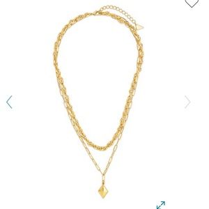 Sterling Forever 2 layer 14 k gold necklace